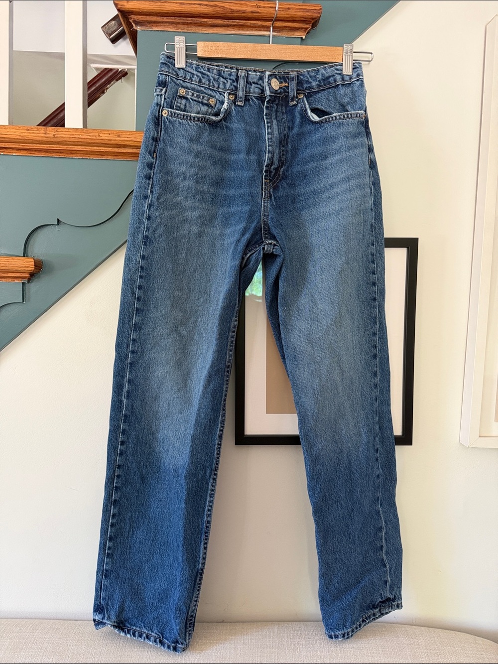 Zara Classic Blue Straight-Leg Jeans